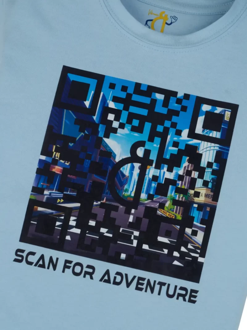 Gini And Jony Boys Blue Digital Print Cotton Single Jersey T-Shirt Half Sleeves