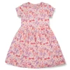 Gini And Jony Girls Pink Tropical Print Cotton Dress Half Sleeves