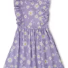 Gini And Jony Girls Purple Floral Print Cotton Dress Sleeveless