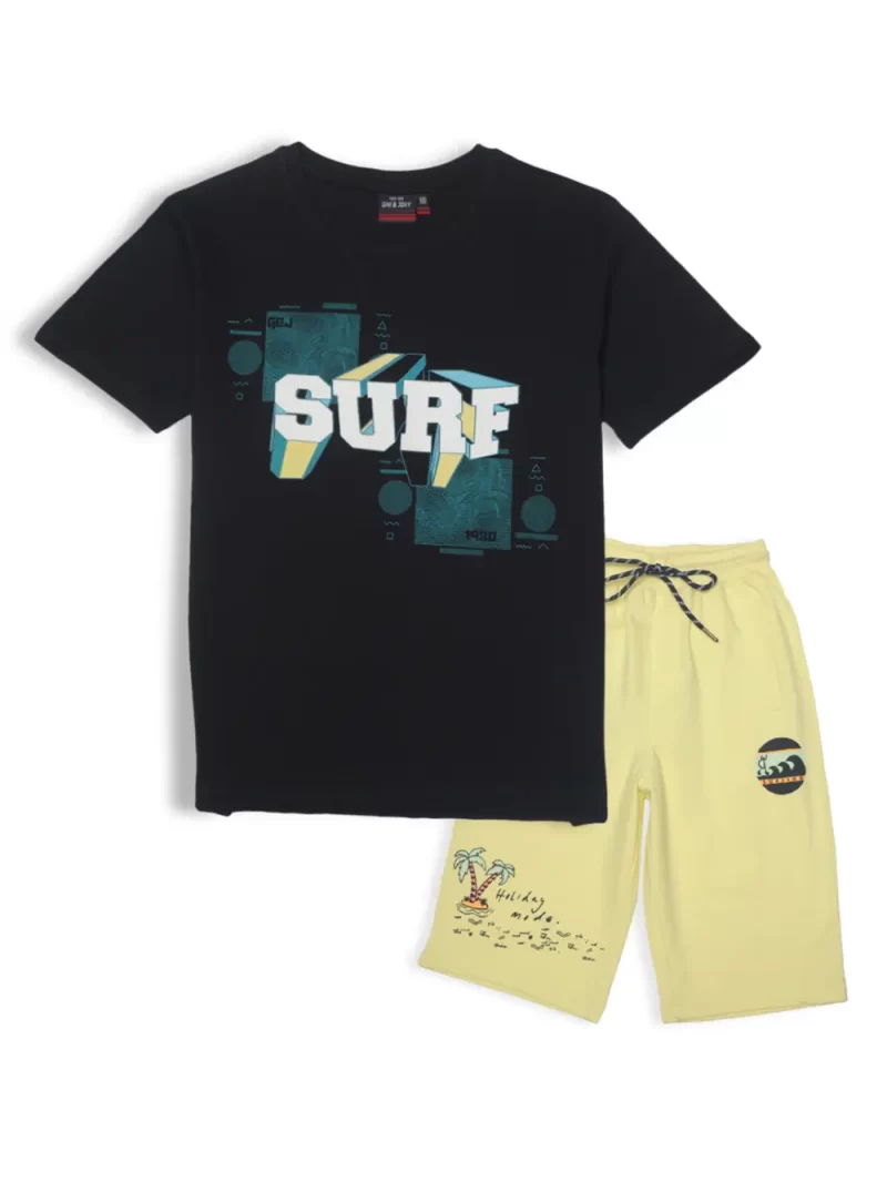 Gini & Jony Boys Multicolor Printed Cotton Co-Ordinate Set