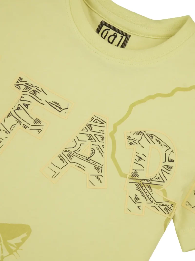 Gini & Jony Boys' Blue T-Shirt Knitshand-Wash Regular Fit