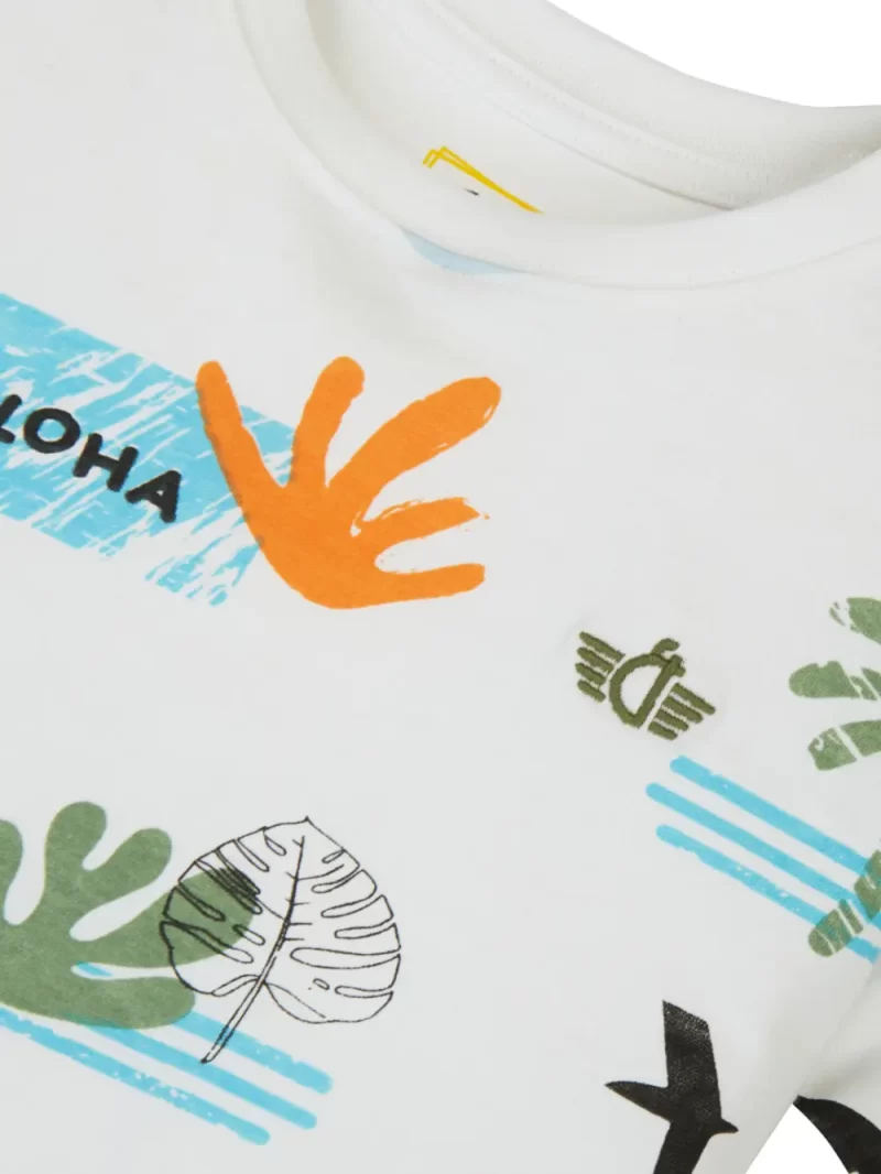 Gini & Jony Boys' Blue T-Shirt Knitshand-Wash Regular Fit