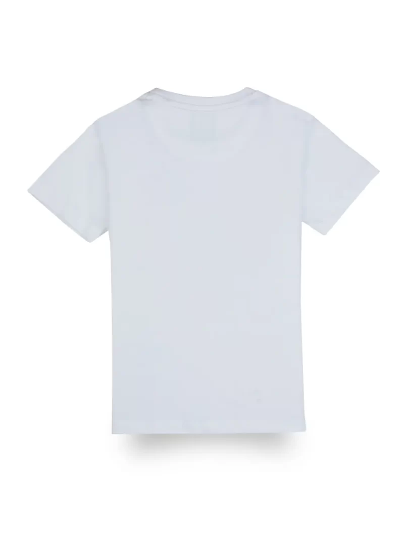 Gini And Jony Boys White Typographic Print Cotton Half Sleeves T-Shirt