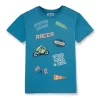 Gini & Jony Boys' Blue T-Shirt Knitshand-Wash Regular Fit