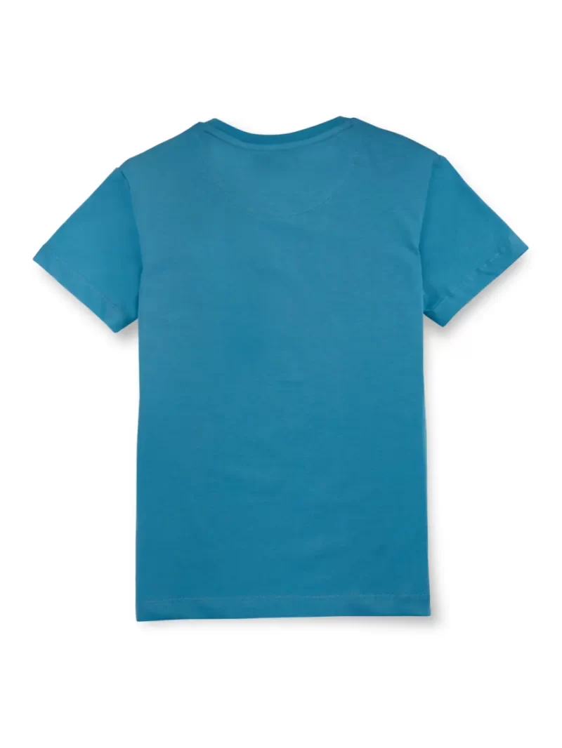 Gini & Jony Boys' Blue T-Shirt Knitshand-Wash Regular Fit