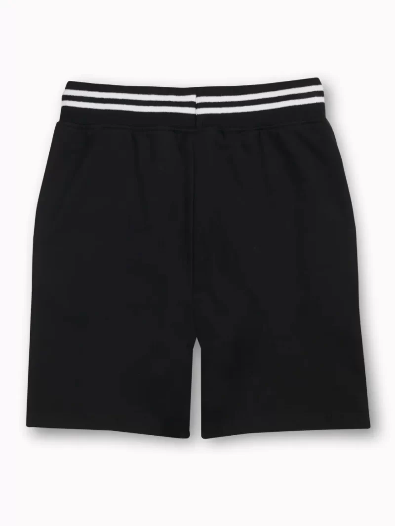 Gini And Jony Boys Black Solid Cotton Shorts Elasticated