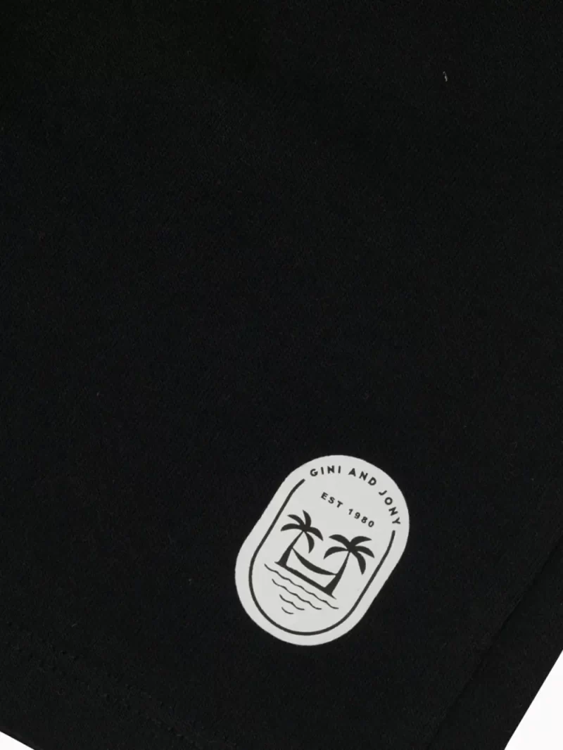 Gini And Jony Boys Black Solid Cotton Shorts Elasticated