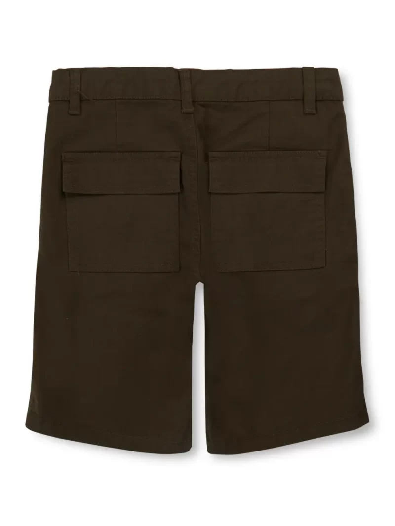 Gini And Jony Boys Brown Solid Cotton Bermuda Elasticated