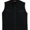 Gini And Jony Boys Black Solid Cotton Woven Jacket Sleeveless