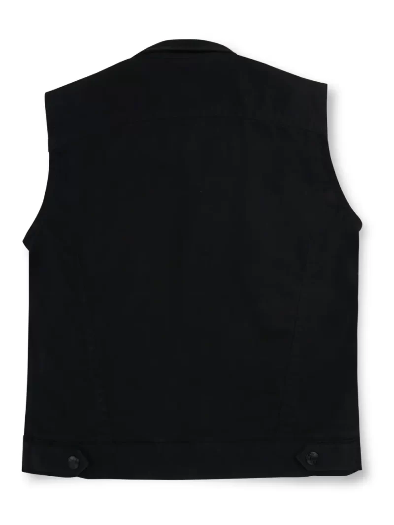 Gini And Jony Boys Black Solid Cotton Woven Jacket Sleeveless