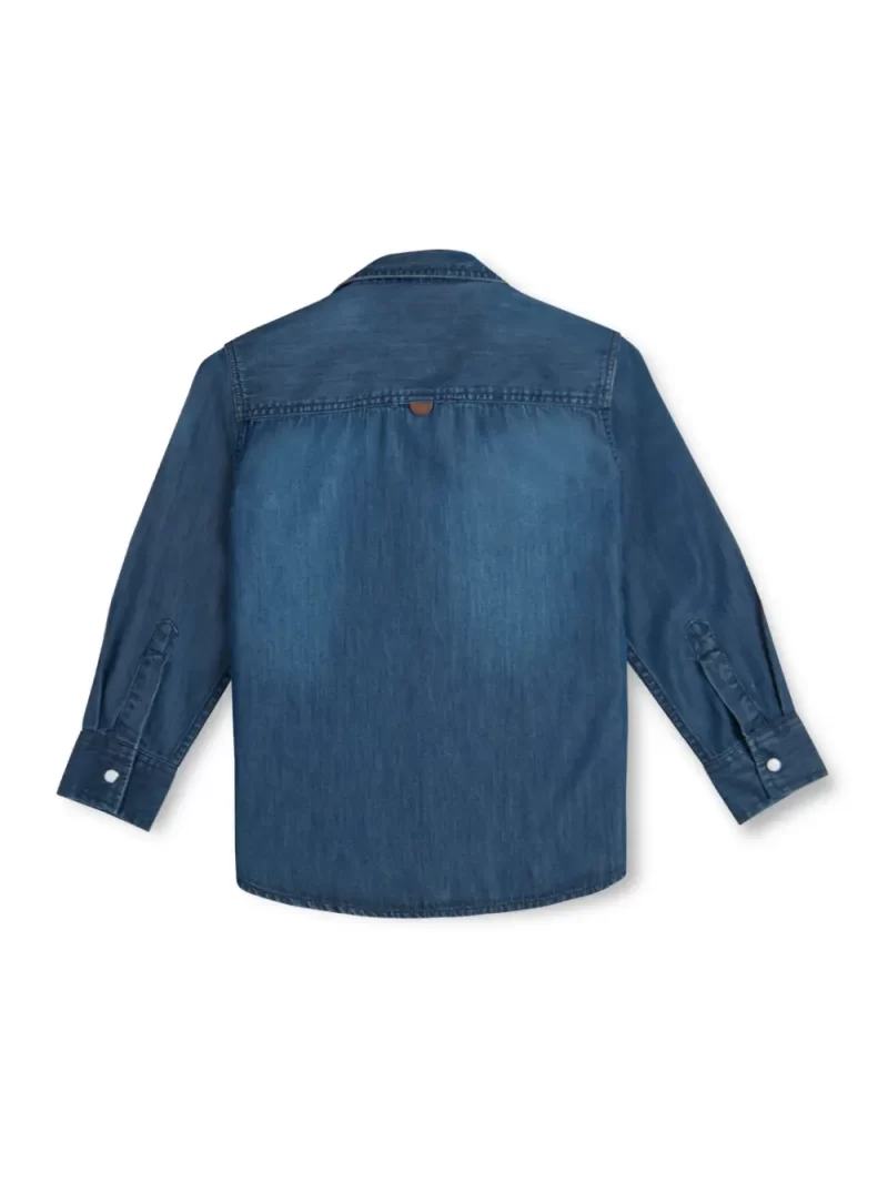 Gini And Jony Boys Blue Washed Denim Shirt Full Sleeves