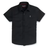 Gini & Jony Boys Black Cotton Abstract Print Collared Neck Half Sleeve Shirt