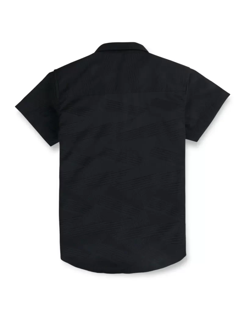 Gini & Jony Boys Black Cotton Abstract Print Collared Neck Half Sleeve Shirt