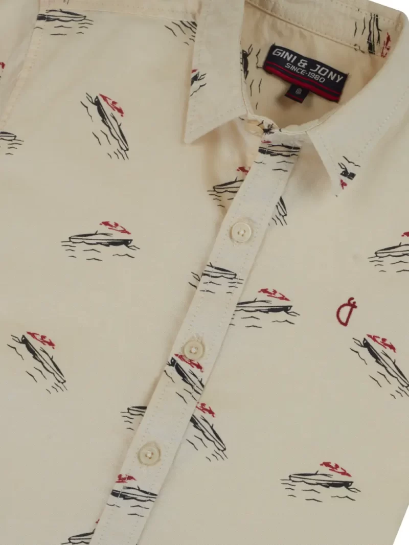 Gini And Jony Boys Solid Cotton Shirt