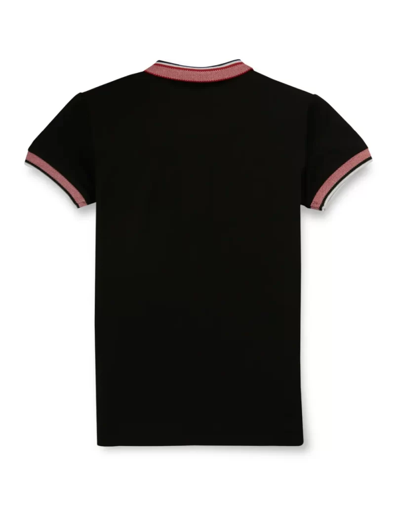 Gini And Jony Boys Black Solid Cotton Polo T-Shirt Half Sleeves