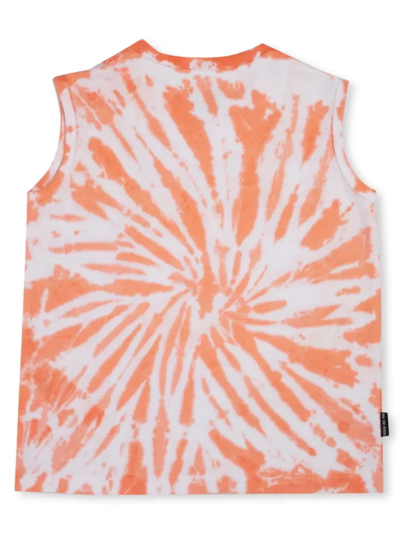 Gini & Jony Boys Orange Cotton Tie-Dye Crew Neck Half Sleeve T-Shirt