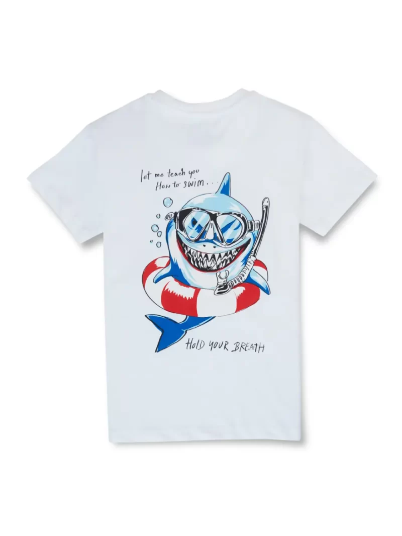 Gini & Jony Boys' Blue T-Shirt Knitshand-Wash Regular Fit