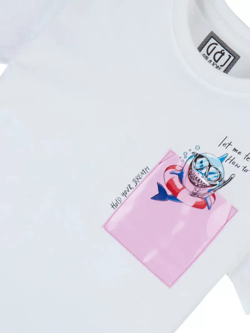 Gini & Jony Boys' Blue T-Shirt Knitshand-Wash Regular Fit