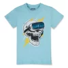 Gini & Jony Boys' Blue T-Shirt Knitshand-Wash Regular Fit