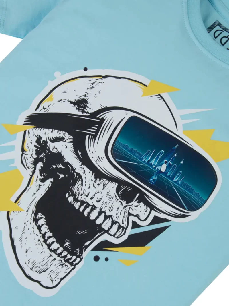 Gini & Jony Boys' Blue T-Shirt Knitshand-Wash Regular Fit