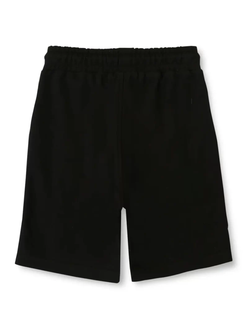 Gini And Jony Boys Black Typographic Print Cotton Bermuda Elasticated