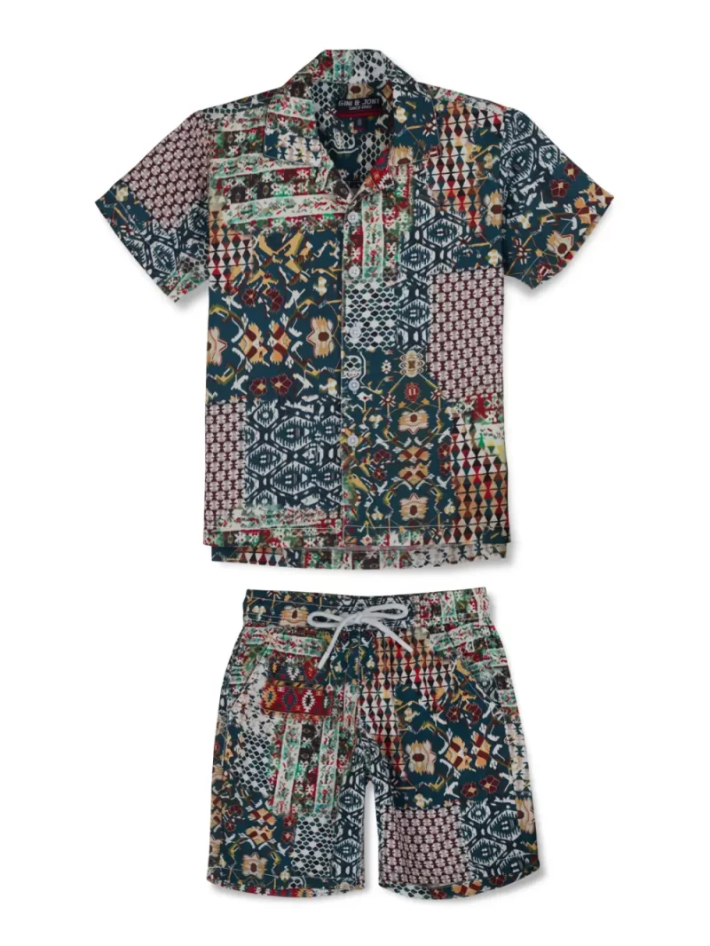 Gini & Jony Boys Multicolor Cotton Printed Co-Ordinate