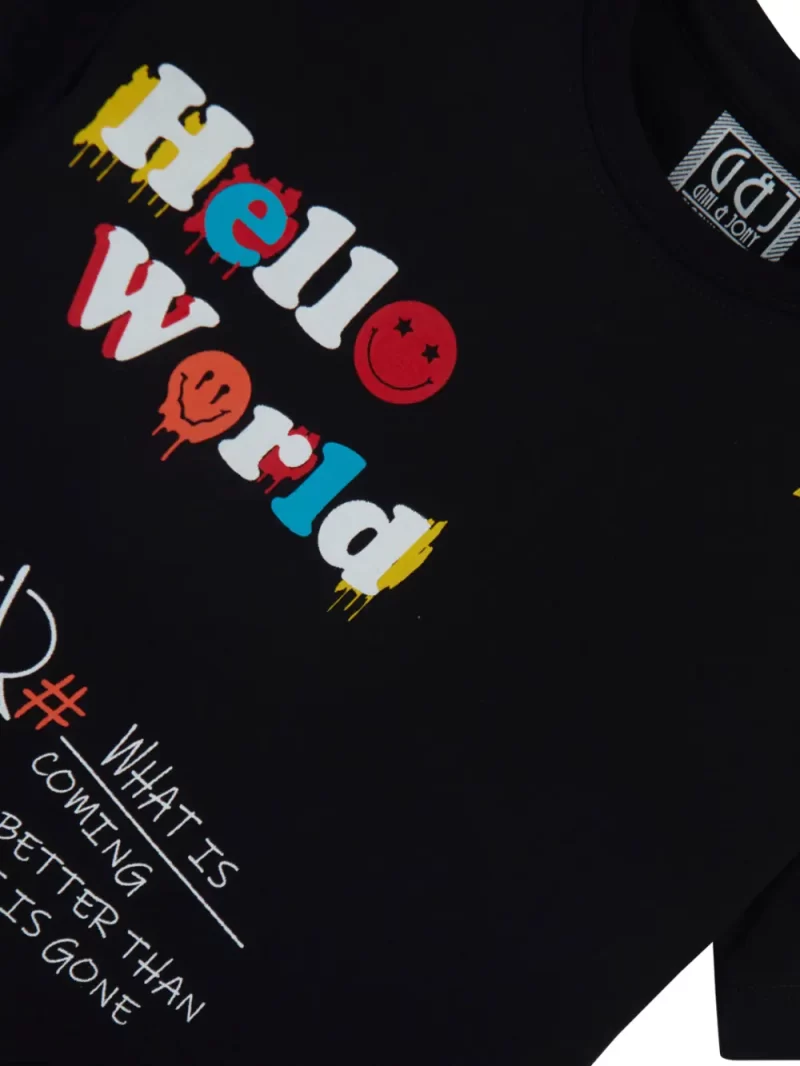 Gini & Jony Boys' Blue T-Shirt Knitshand-Wash Regular Fit