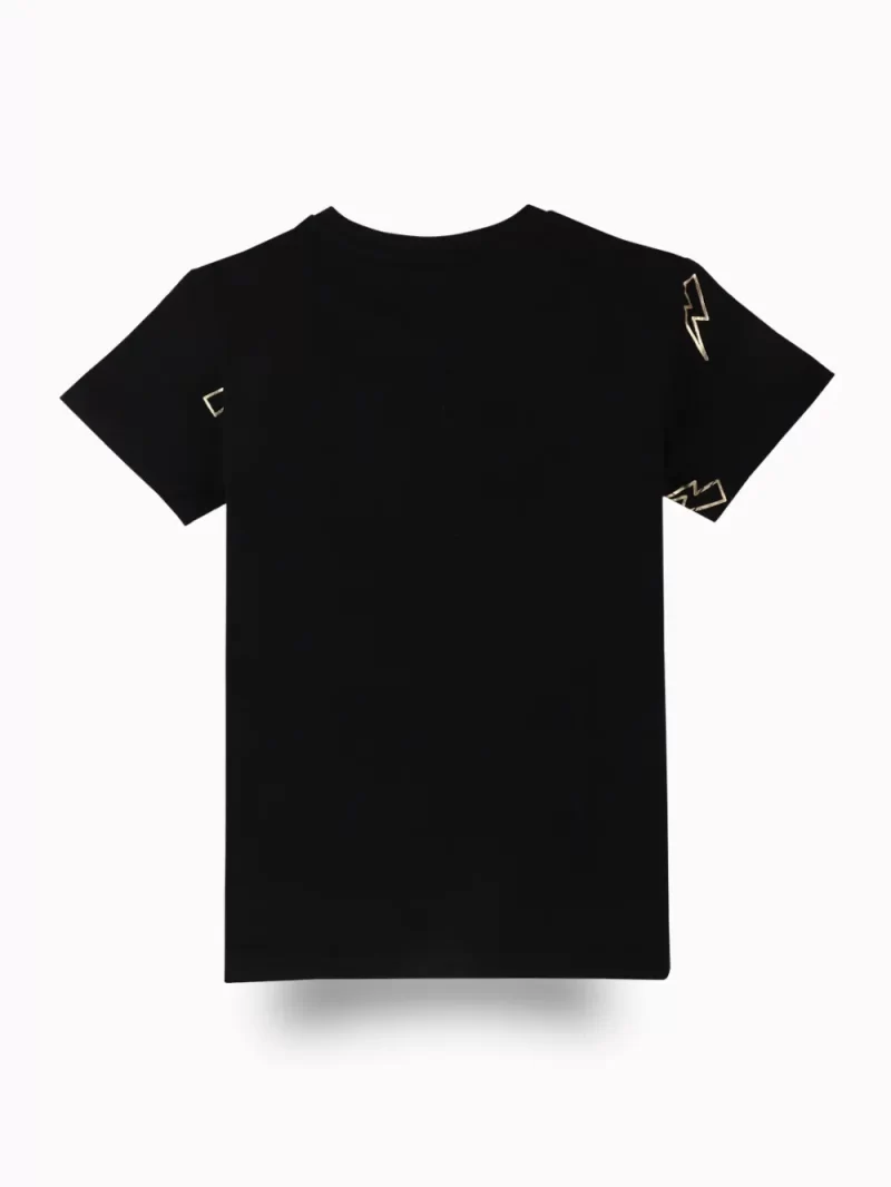Gini And Jony Boys Black Graphic Print Cotton T-Shirt Half Sleeves