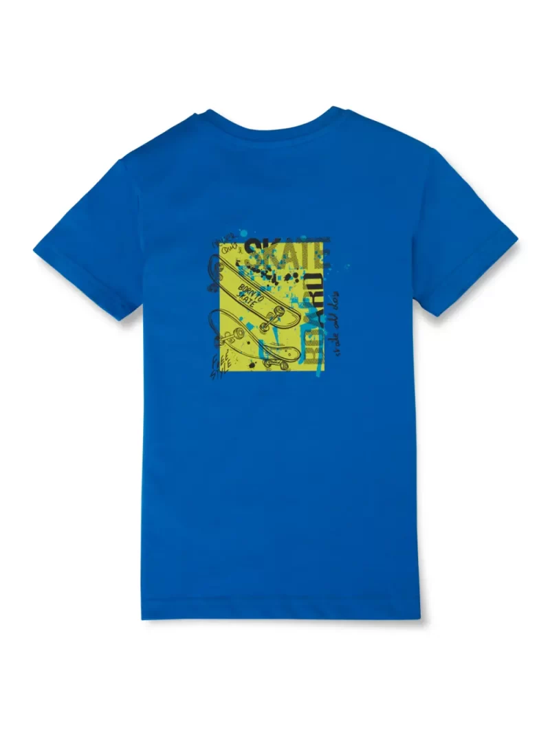 Gini And Jony Boys Blue Graphic Print Cotton T-Shirt Half Sleeves