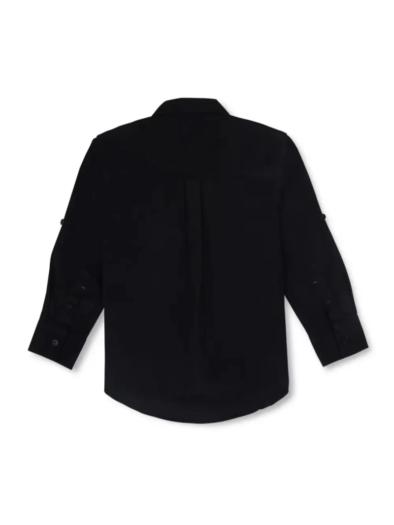 Gini And Jony Boys Black Solid Cotton Shirt Full Sleeves