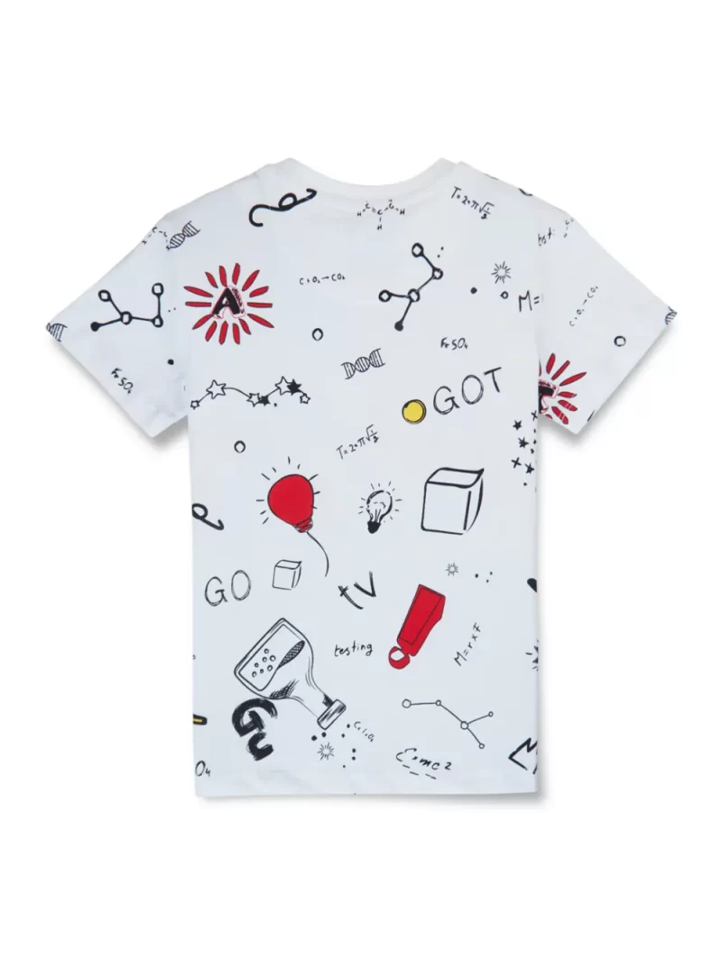 Gini & Jony Boys' Blue T-Shirt Knitshand-Wash Regular Fit