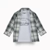 Gini And Jony Boys Green Checks Cotton Shirt Full Sleeves