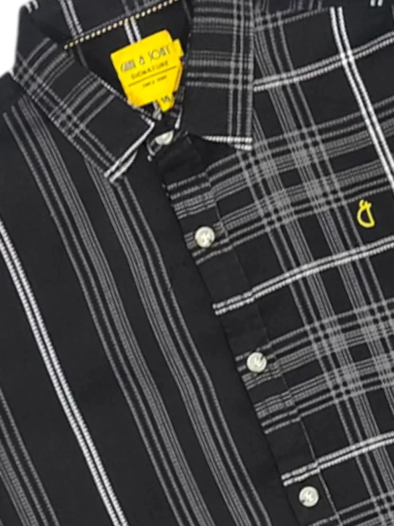 Gini And Jony Boys Black Checks Cotton Shirt Full Sleeves