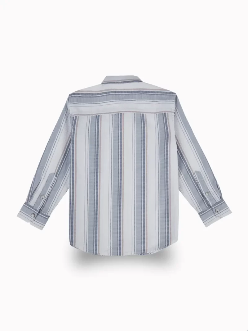 Gini And Jony Boys Blue Stripes Cotton Shirt Full Sleeves
