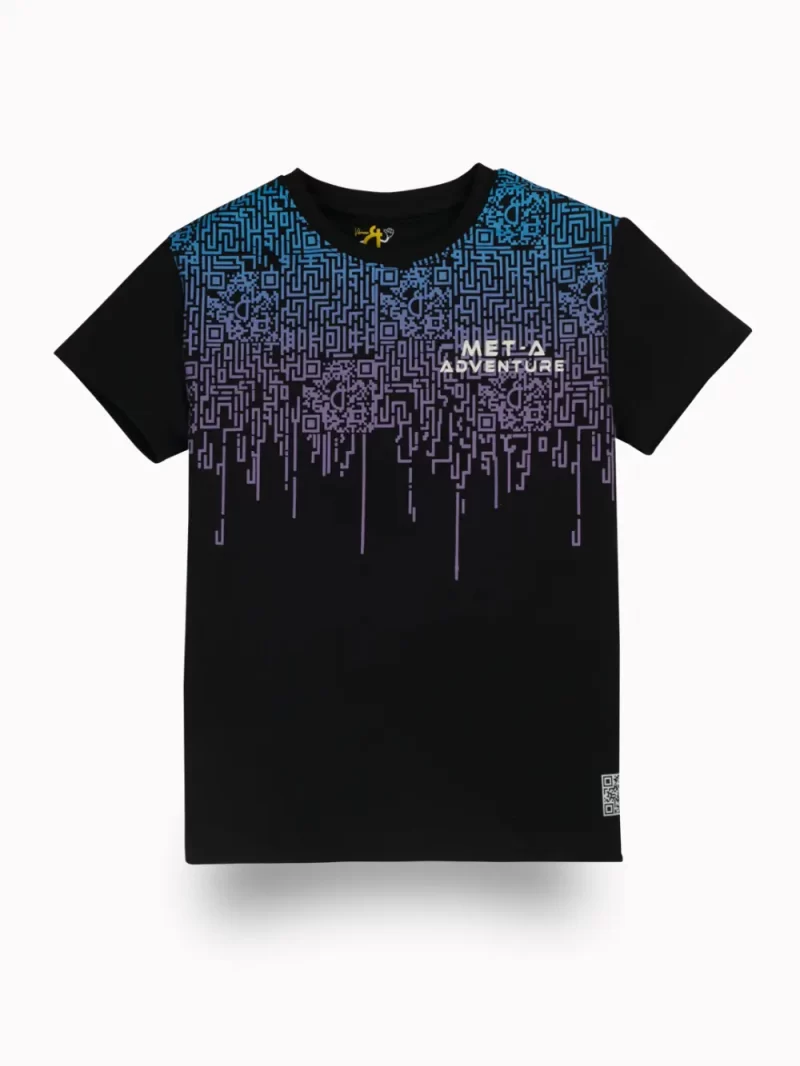 Gini And Jony Boys Black Ombre Cotton T-Shirt Half Sleeves