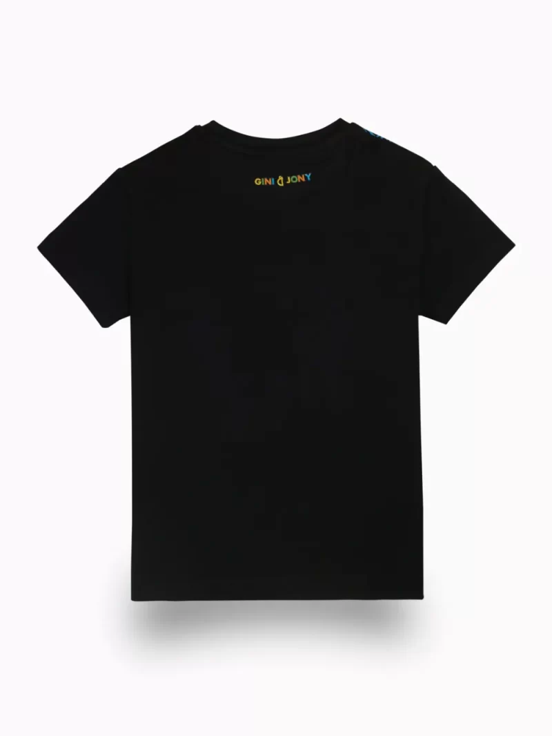Gini And Jony Boys Black Ombre Cotton T-Shirt Half Sleeves