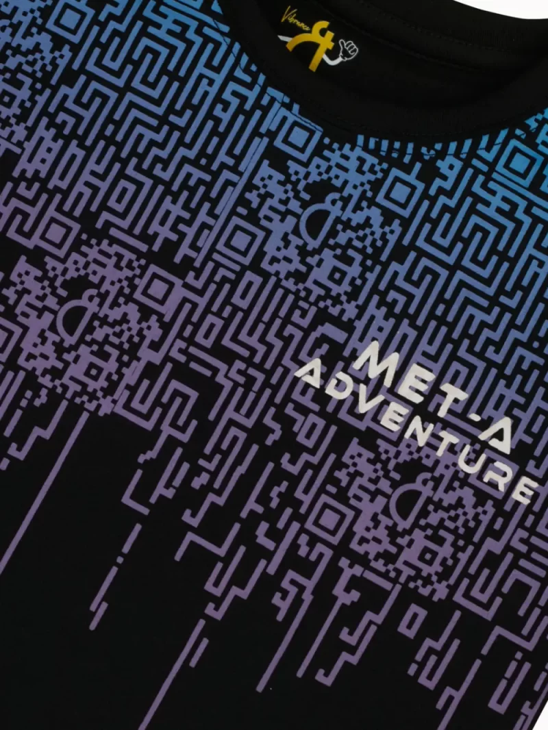 Gini And Jony Boys Black Ombre Cotton T-Shirt Half Sleeves