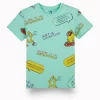 Gini & Jony Boys Turquoise Graphic Print Cotton Half Sleeves T-Shirt