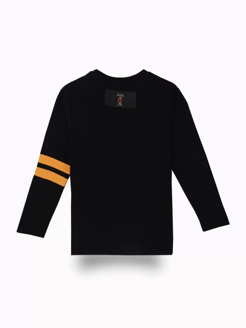 Gini And Jony Boys Black Graphic Print Cotton T-Shirt Full Sleeves