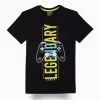 Gini And Jony Boys Black Typographic Print Cotton T-Shirt Half Sleeves