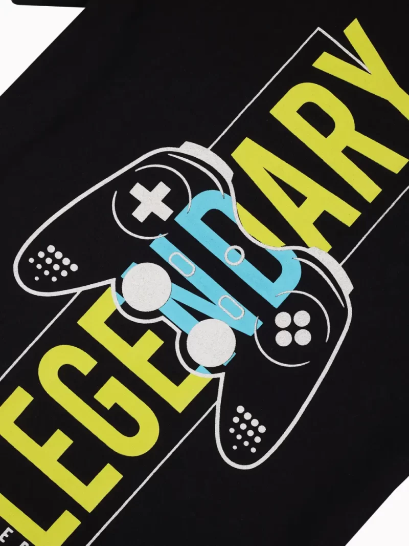 Gini And Jony Boys Black Typographic Print Cotton T-Shirt Half Sleeves