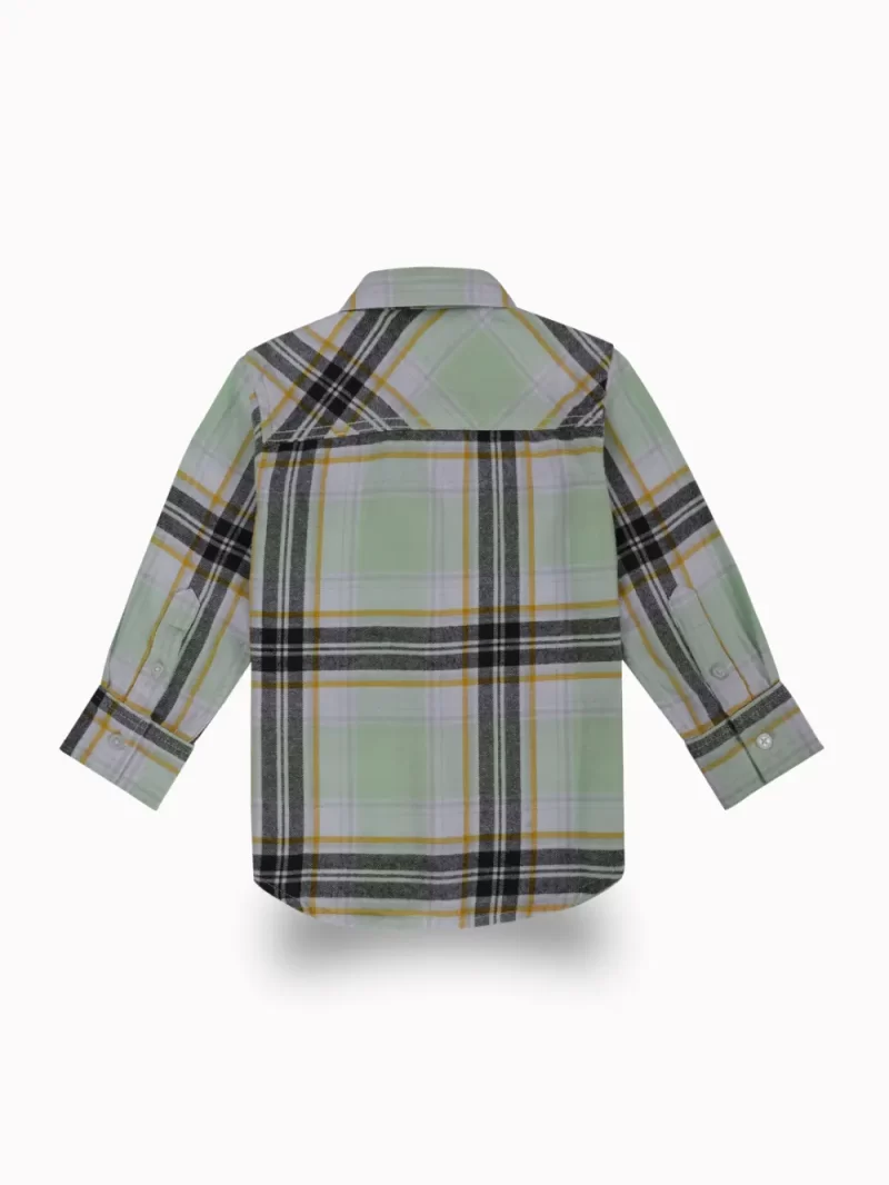 Gini And Jony Boys Green Checks Cotton Shirt Full Sleeves