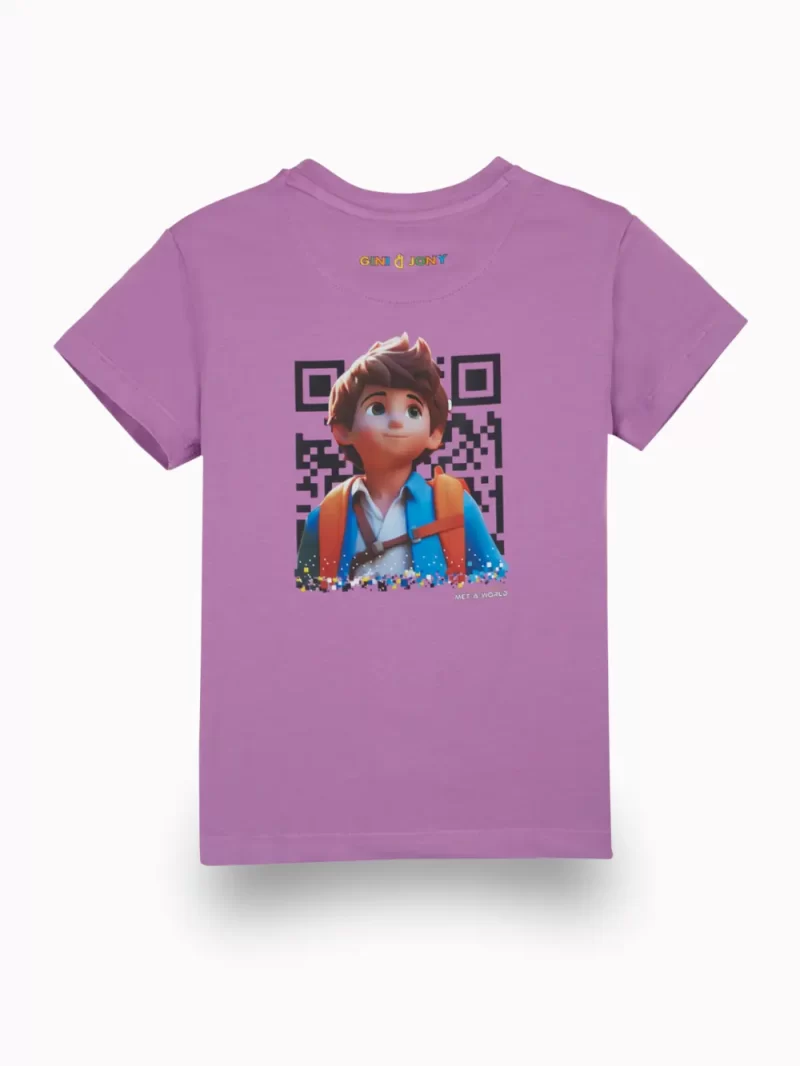 Gini And Jony Boys Purple Digital Print Cotton Half Sleeves T-Shirt