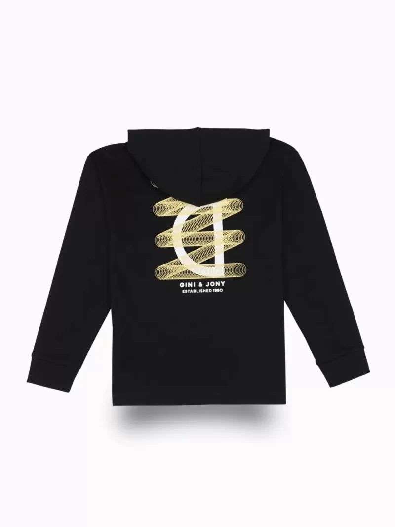 Gini And Jony Boys Black Graphic Print Cotton T-Shirt Full Sleeves