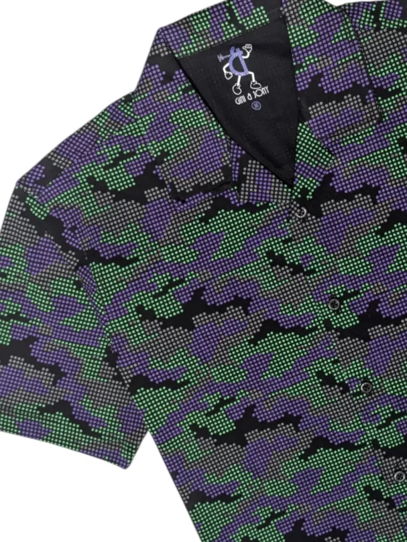 Gini And Jony Boys Black Camouflage Cotton Shirt Half Sleeves