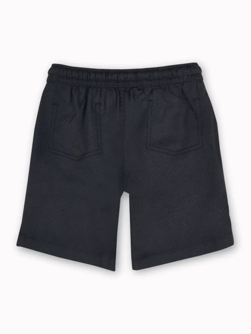 Gini And Jony Boys Black Solid Cotton Bermuda Elasticated