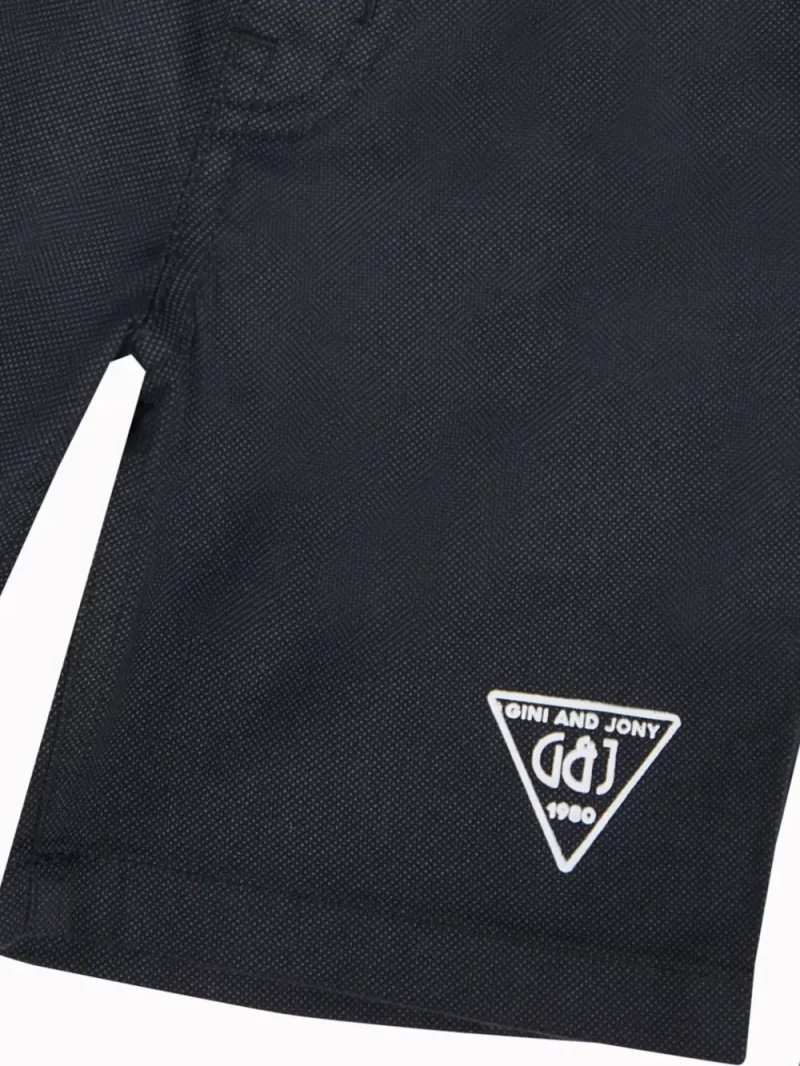 Gini And Jony Boys Black Solid Cotton Bermuda Elasticated