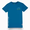 Gini And Jony Boys Blue Digital Print Cotton T-Shirt Half Sleeves