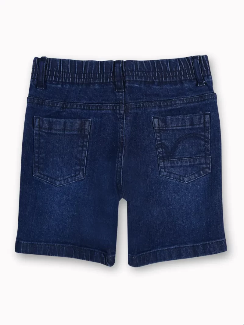 Gini And Jony Boys Dark Blue Washed Denim Bermuda Elasticated