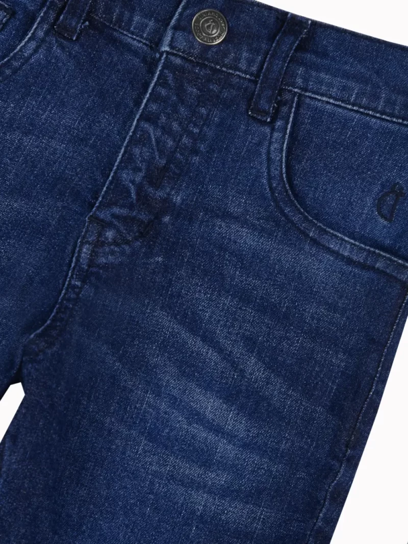 Gini And Jony Boys Dark Blue Washed Denim Bermuda Elasticated